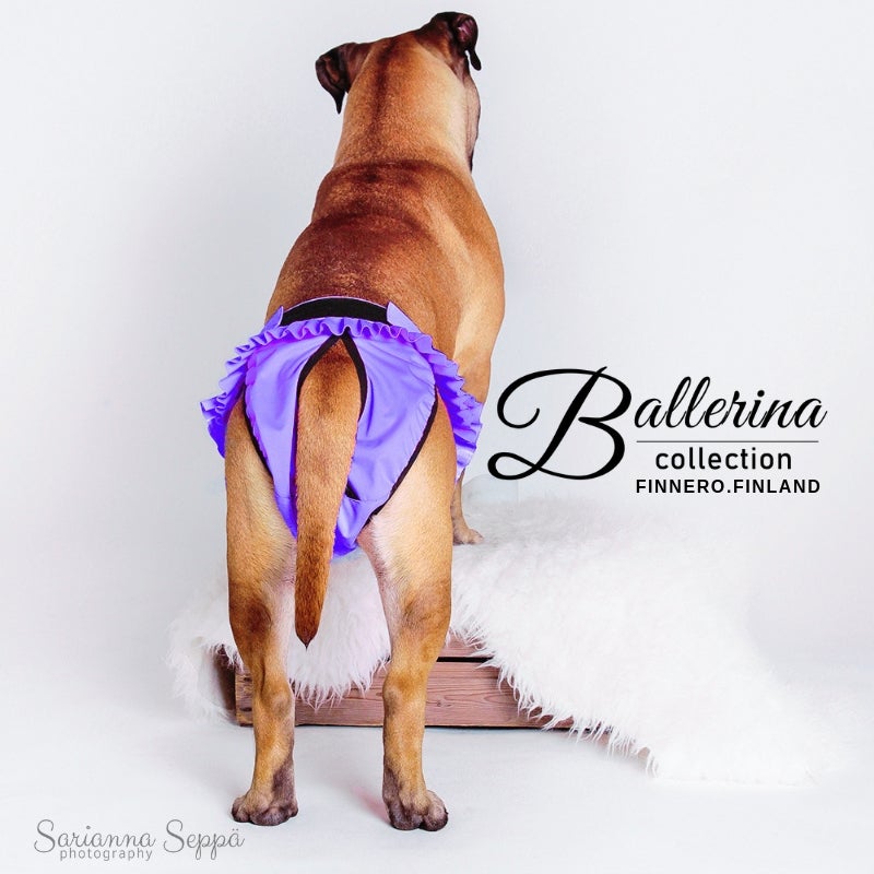 BALLERINA juoksuhousut violetit bullmastiffi Milalla kokoa L(5) kuva: Sarianna Sepp&auml;
